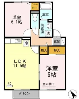イーストレイクサイド A棟【1階】の間取り