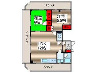 丸与ハイツ【4階】の間取り