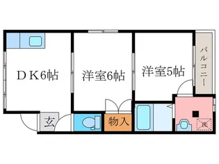 西向日ハイツ【2階】の間取り