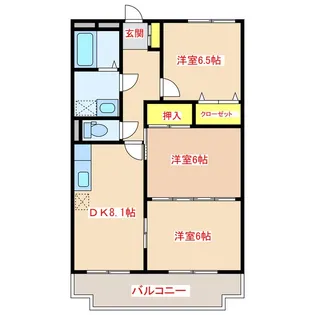 ビラージュ平佐【1階】の間取り