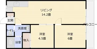 阪南グリーンハイツ A棟【4階】の間取り