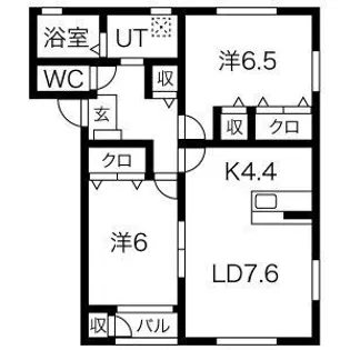 クレセールSUGA A棟【1階】の間取り
