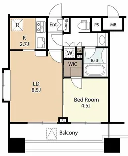 グラーサ白金高輪【8階】の間取り