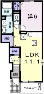イースト ヴィレッジII【1階】の間取り