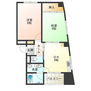 アークビルド鷺洲【5階】の間取り