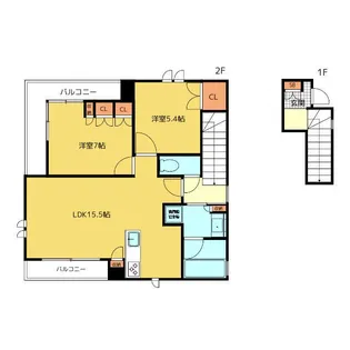 シュシュ中野坂上【2階】の間取り