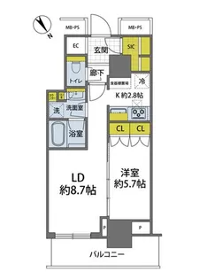 パークタワー滝野川【8階】の間取り
