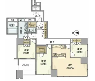 ワールドシティタワーズアクアタワー【33階】の間取り