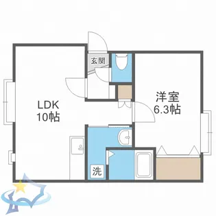 シングルステージ山の手通【2階】の間取り