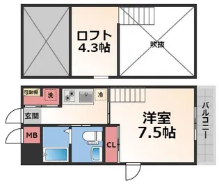 La CASA新深江【8階】の間取り
