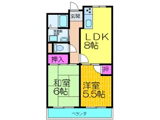 ニュ-ラ-ジあびこ【1階】の間取り