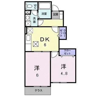 メゾン・ルミエールF【1階】の間取り