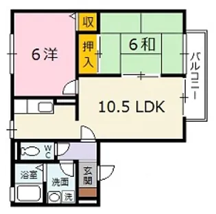 エスポワール多川【1階】の間取り