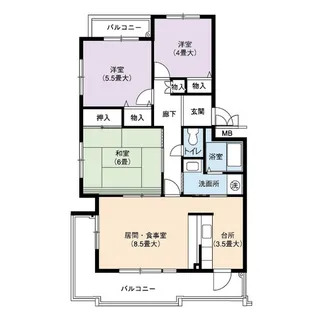 UR日進香久山花の街【1階】の間取り