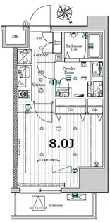 メイクスデザイン門前仲町GARDEN【9階】の間取り