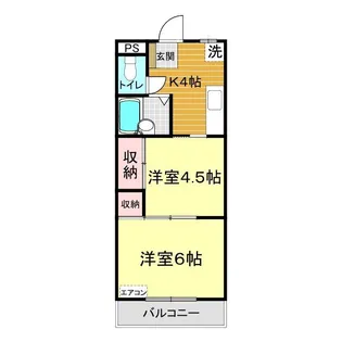東萩ニューハイツ No.2【2階】の間取り
