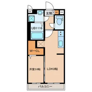 セントルージュ感田【3階】の間取り