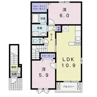 コンフォートさくらC【2階】の間取り