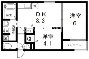 メゾンルシーヌ源氏ケ丘【1階】の間取り