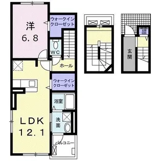 レーヴ旭I【3階】の間取り