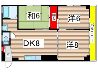 サウスキャッスル仙台【5階】の間取り