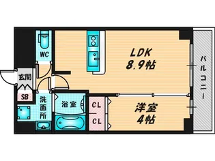 プレリス北巽駅前ラバルス【7階】の間取り