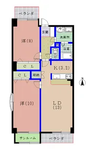 翠(すい)【3階】の間取り