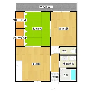 ベル・ヴィル B棟【1階】の間取り
