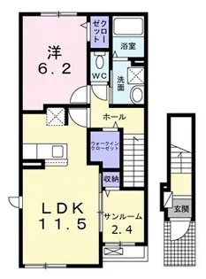 広島県広島市安佐北区三入6【アパート】の間取り