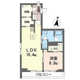 1LDKの間取り画像