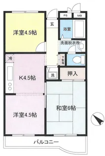 パークサイド三幸【3階】の間取り