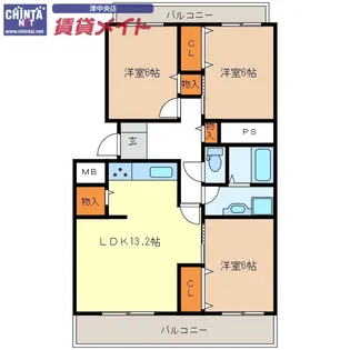 MESSAGE桜橋【4階】の間取り