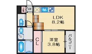 ハーモニーテラス柳堀【1階】の間取り