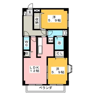 サンタウン弐番館【2階】の間取り