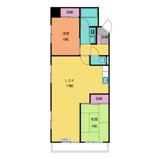 ルナハイツ四日市【2階】の間取り