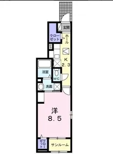 プロムナード ナギ【1階】の間取り