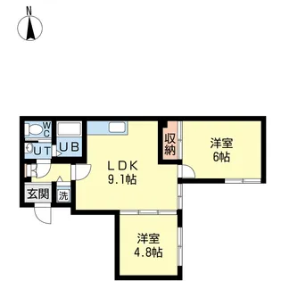 αNEXT札幌第7【2階】の間取り
