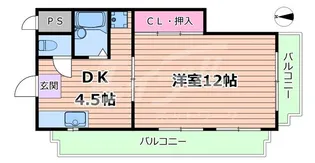 1LDKの間取り画像