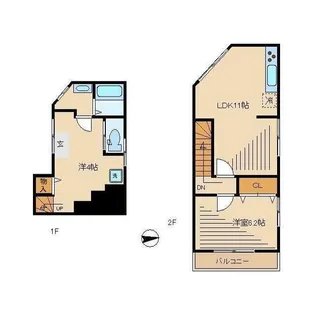 東京都新宿区北新宿2【一戸建】の間取り
