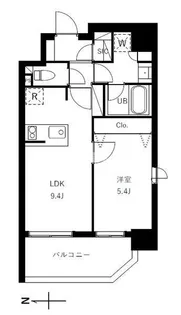 グランジット蔵前【9階】の間取り