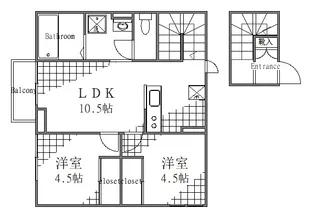 東京都台東区根岸5【アパート】の間取り