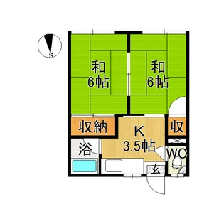 スカイハイツ【2階】の間取り