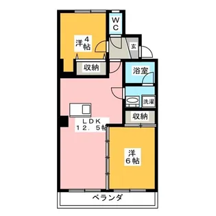 コーポ苗代IIIB棟【3階】の間取り