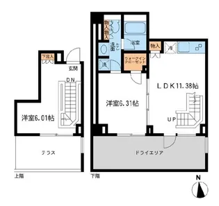 レジデンス白金コローレ【1階】の間取り