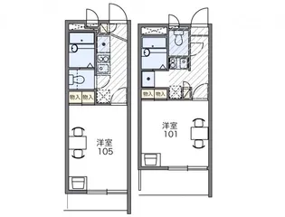 レオパレスグリーンリーブズ【3階】の間取り