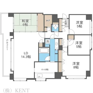 北円山シティハウス【4階】の間取り