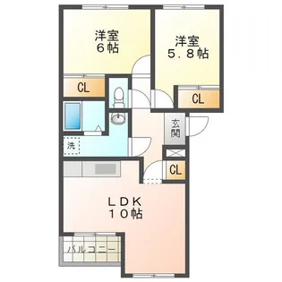 ヴィスコンティS【1階】の間取り