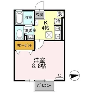 新潟県長岡市学校町3【アパート】の間取り