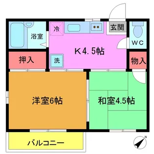 パールハイツ堀江【1階】の間取り