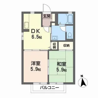 2DKの間取り画像